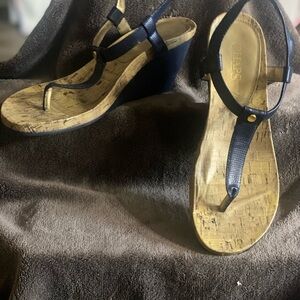 Chaps Dark Blue Wedge Sandals